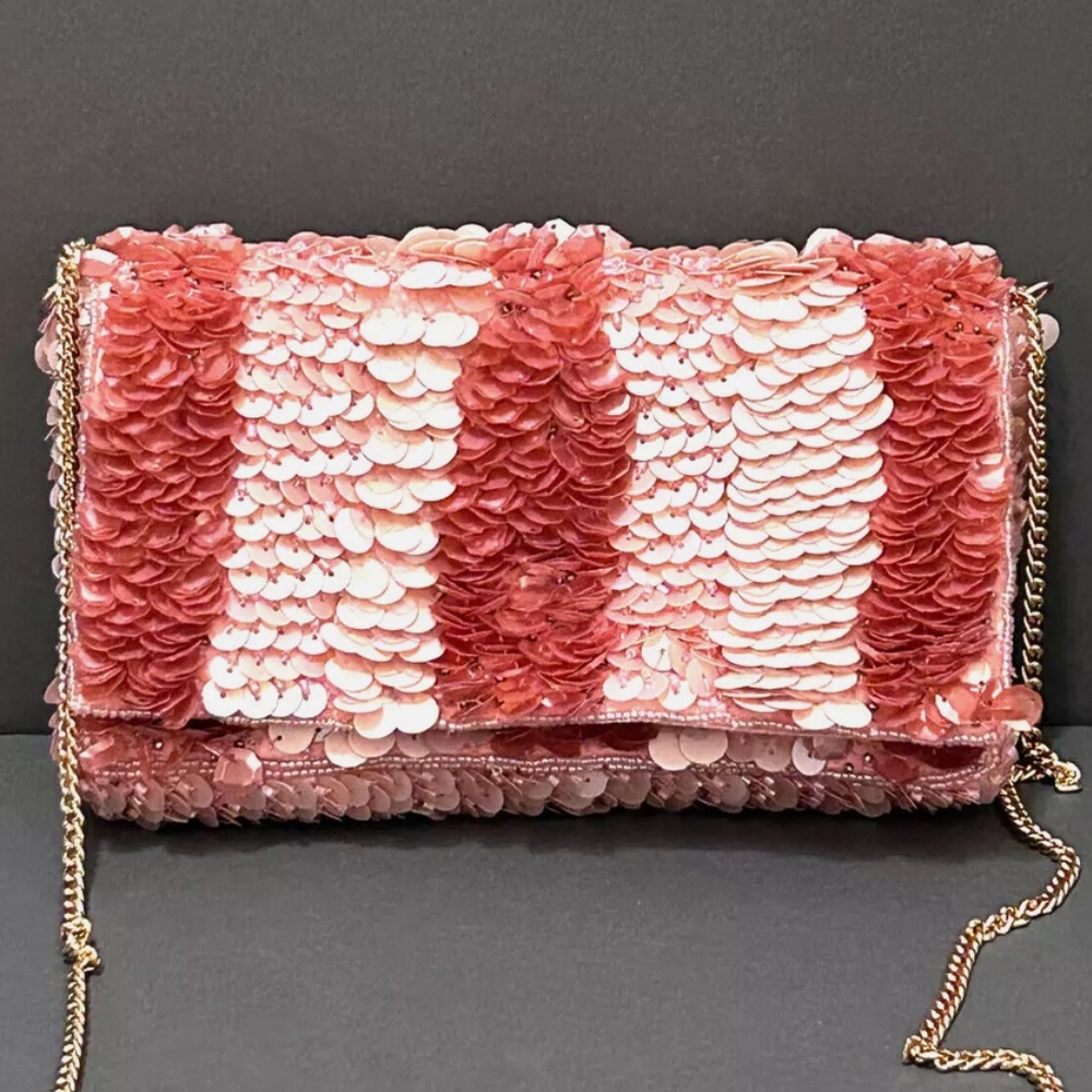 Anthropologie Pink Sequin Purse
